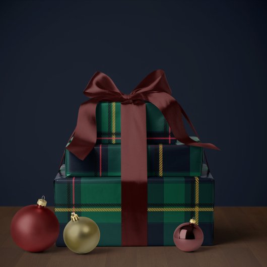 Papier Cadeau plaid de Noël classique simple vacances