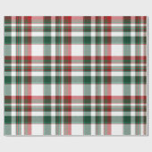 Papier Cadeau Plaid de Noël Rouge et Vert (Plat)