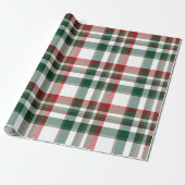 Papier Cadeau Plaid de Noël Rouge et Vert (Déroulé)