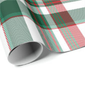 Papier Cadeau Plaid de Noël Rouge et Vert (Coin rond)