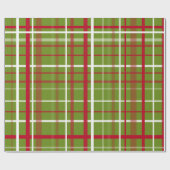 Papier Cadeau Plaid de tartan de Noël (Plat)