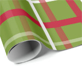 Papier Cadeau Plaid de tartan de Noël (Coin rond)