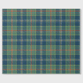 Papier Cadeau Plaid de vacances classique Stylé Vert & Navy Noël (Plat)