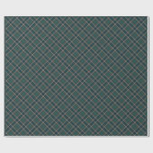 Papier Cadeau Plaid de vacances classique vert foncé Noël (Plat)