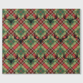 Papier Cadeau Plaid Deer Antler (Plat)