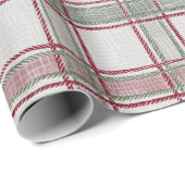 Papier Cadeau Plaid des Fêtes de Noël  (Coin rond)