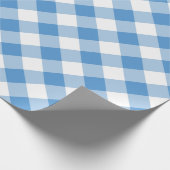 Papier Cadeau Plaid diagonale bleu clair et blanc de buffle (Coin)