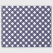 Papier Cadeau Plaid diagonale bleu foncé et blanc de buffle (Plat)