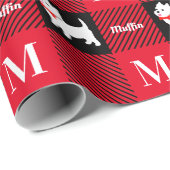 Papier Cadeau Plaid écossais de Christmas West Highland (Coin rond)