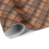 Papier Cadeau Plaid écossais écossais écossais écossais marron o (Coin rond)
