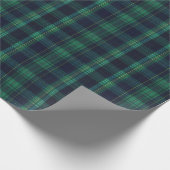 Papier Cadeau Plaid écossais vert et bleu (Coin)