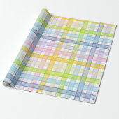Papier Cadeau Plaid en pastel d'arc-en-ciel (Déroulé)