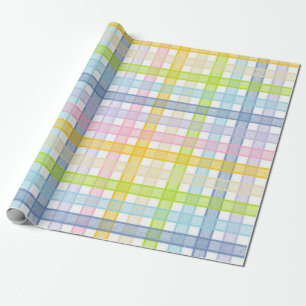 Papier Cadeau Plaid en pastel d'arc-en-ciel