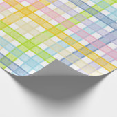 Papier Cadeau Plaid en pastel d'arc-en-ciel (Coin)