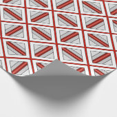 Papier Cadeau Plaid en rouge, blanc et gris (Coin)