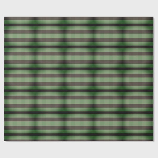 Papier Cadeau Plaid Green Black Brown Grunge Chèque détendu (Plat)