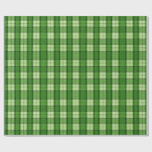 Papier Cadeau Plaid Green et blanc Flannelle Look Pays (Plat)