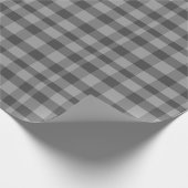 Papier Cadeau Plaid gris noir et blanc (Coin)