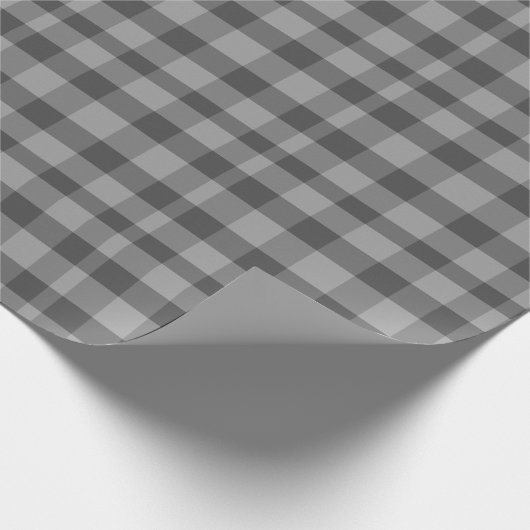 Papier Cadeau Plaid gris noir et blanc (Coin)