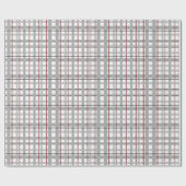 Papier Cadeau Plaid Happy Celebration Grey Argent Rouge Plaid (Plat)