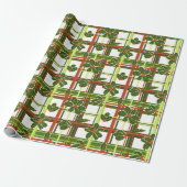 Papier Cadeau Plaid Holly Christmas (Déroulé)