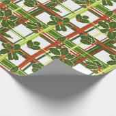 Papier Cadeau Plaid Holly Christmas (Coin)