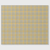 Papier Cadeau Plaid jaune et noir (Plat)