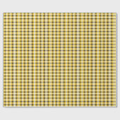 Papier Cadeau Plaid jaune, noir et blanc (Plat)