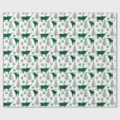 Papier Cadeau Plaid Longhorn Motif vert et noir (Plat)