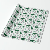 Papier Cadeau Plaid Longhorn Motif vert et noir (Déroulé)