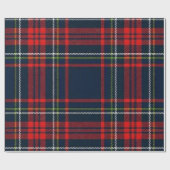 Papier Cadeau Plaid Marine de Noël (Plat)