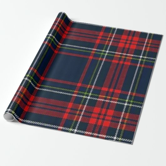 Papier Cadeau Plaid Marine de Noël (Déroulé)