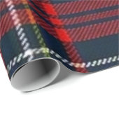 Papier Cadeau Plaid Marine de Noël (Coin rond)