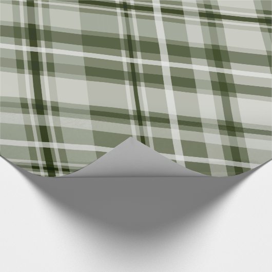 Papier Cadeau plaid masculin de jade blanc vert (Coin)