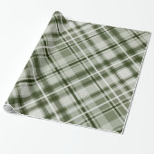 Papier Cadeau plaid masculin de jade blanc vert (Déroulé)
