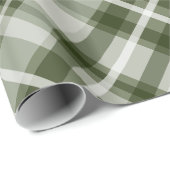 Papier Cadeau plaid masculin de jade blanc vert (Coin rond)