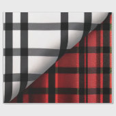 Papier Cadeau Plaid Moderne Abstraite Rouge Noir Plaid Collectio (Plat)
