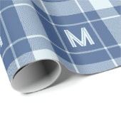 Papier Cadeau Plaid Monogramme personnalisé / Motif Tartan (Coin rond)