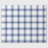 Papier Cadeau Plaid naval bleu et blanc (Plat)