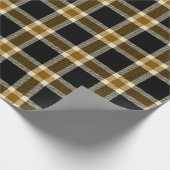 Papier Cadeau Plaid noir et or (Coin)