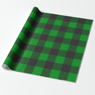 Papier Cadeau Plaid noir et vert de Buffalo