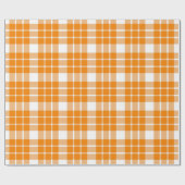 Papier Cadeau Plaid orange et blanc|Grand Motif| (Plat)