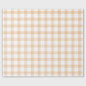 Papier Cadeau Plaid Orange moderne|Grand Motif| Papier à envelop (Plat)