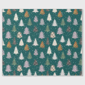 Papier Cadeau Plaid Patternes Motif de Noël en vert (Plat)