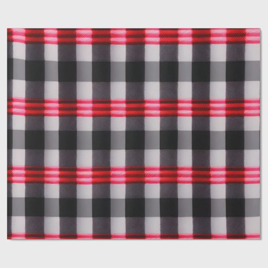 Papier Cadeau Plaid Populaire Abstrait Rouge Noir Plaid Collecti (Plat)