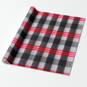 Papier Cadeau Plaid Populaire Abstrait Rouge Noir Plaid Collecti