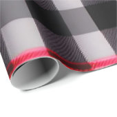 Papier Cadeau Plaid Populaire Abstrait Rouge Noir Plaid Collecti (Coin rond)