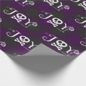 Papier Cadeau Plaid pourpre de Buffalo de Noël gothique de joie (Coin)