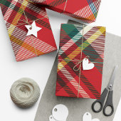 Papier Cadeau Plaid Red Check Élégante ferme