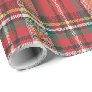 Papier Cadeau Plaid Red Check Noël jours fériés Rustique